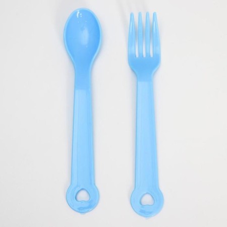 Set of dishes 4 objects, bowl, fork, spoon, stroke hard nose 200 ml., Mix color-5