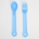 Set of dishes 4 objects, bowl, fork, spoon, stroke hard nose 200 ml., Mix color
