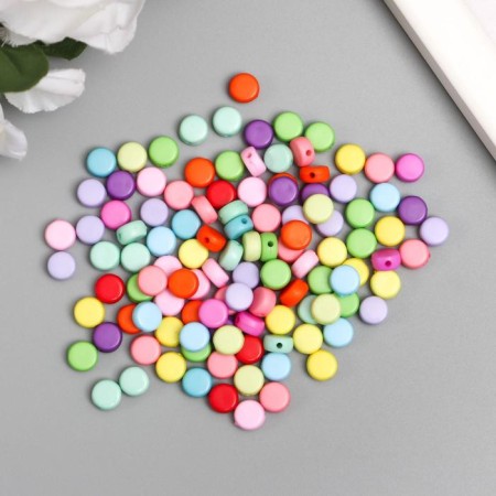 Beads for creativity plastic "Bright circles" set 20 grams 0.4x0.7x0.7 cm