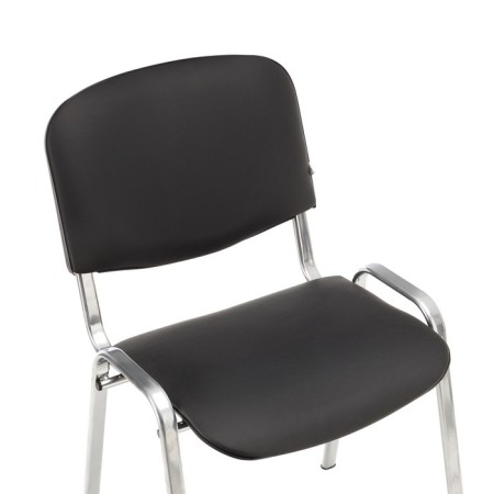 Eco -leather chair black, chrome paint-4