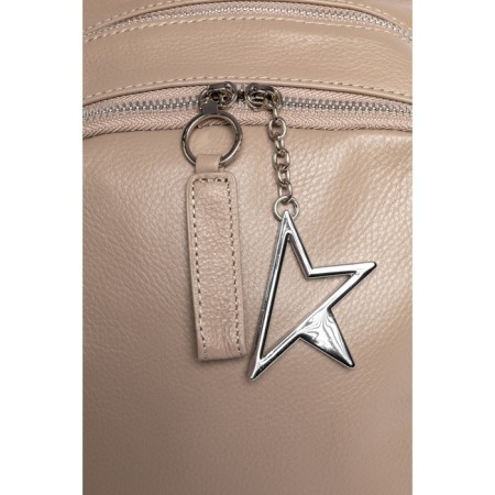 Women's backpack, genuine leather, ludor beige, 26x12x29 cm-2