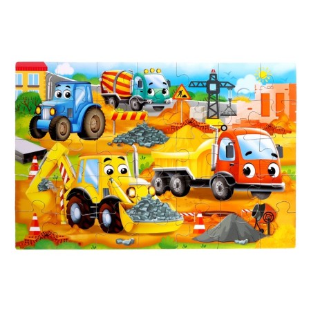 Puzzles "Cars at a construction site", 35 elements-1