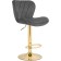Barrier stool Porch metal/velor, gold/gray 47x53x89 cm