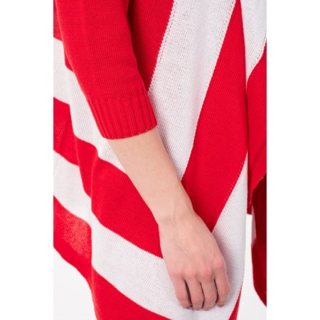Cardigan female, size 48, red color, white-5