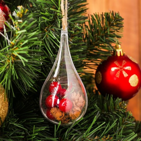New Year. Suspension with natural decor "drop with cones"