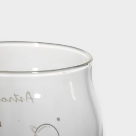 Glass mug with a ceramic lid and tube "Cosmos", 500 ml, color mix-5