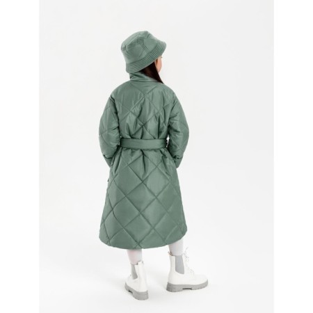 Пальто стёганое для девочек AmaroBaby TRENDY, рост 116-122 см, цвет фисташковый-10