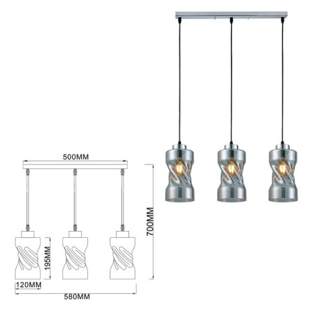 Tiffany 9108-203 3 x E27 60W lamp-4