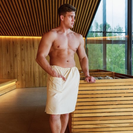 Kilt with a pocket for a bath and sauna, 150x69 cm, canvas, 230g/m-5
