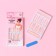 Flame overhead nails, 24 pcs, adhesive plates, ballerina shape, glossy pink/white color