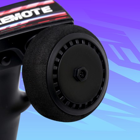 The drift machine, radio -controlled, interchangeable wheels, lighting effects, works from the battery-11