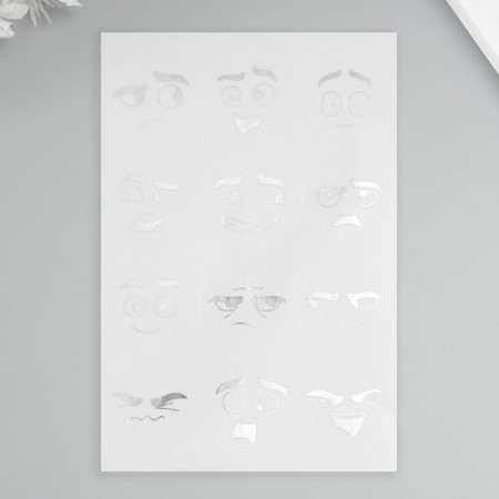 Stickers (stickers) "Smiley" 10x15 cm, color silver, 5-322