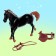 Set of a game horse with a doll, with accessories