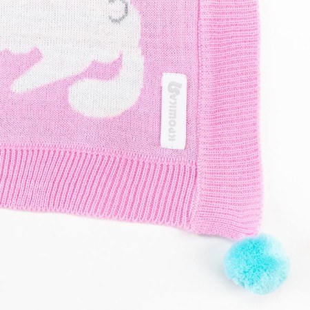 Knitted blanket "Baby I" Happy Cats, 90x90 cm-3