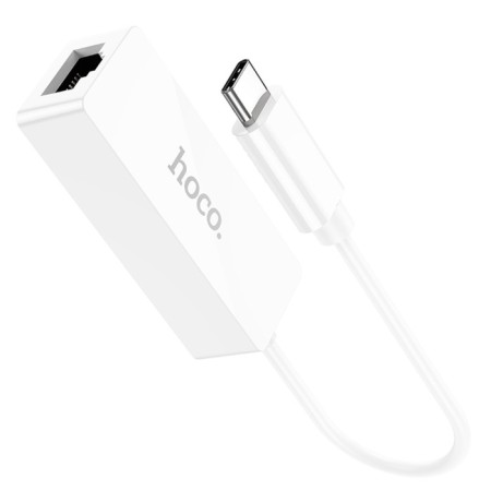 Adapter Hoco UA22, Type -C - Ethernet (100 MB), 15 cm, white-2