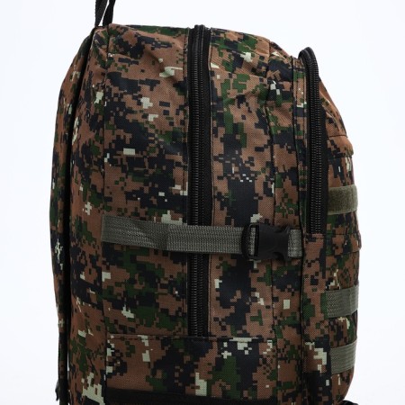 Tourist backpack on a zipper, with an increase, 40 l, 6 outer pockets, green/brown color-4