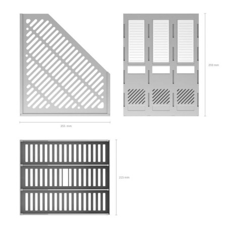 Vertical papers, 3 compartments, erichkrause, prefabricated, gray-7