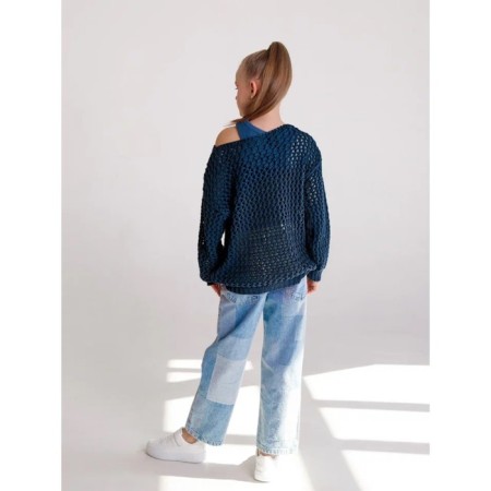 Свитер для девочки Amarobaby Knit Trend, рост 146 см, цвет синий-9