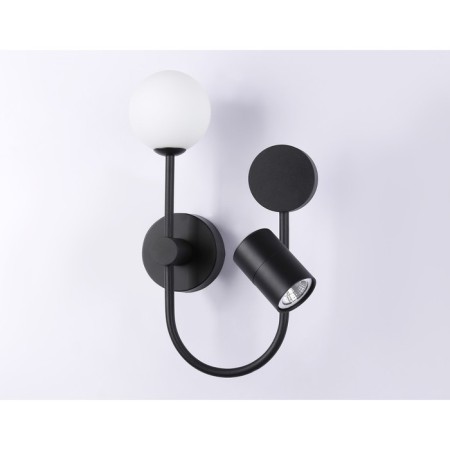 LED LED wall -mounted lamp with an interchangeable Ambrella Light, Linetech, FL66389, G9, GU10, 4 W, 300LUM, 4200K, black, white matte color-2