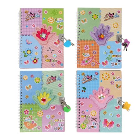 Notebook Gift Book on the lock, A6+, 50 sheets, line, "Flowers", mix