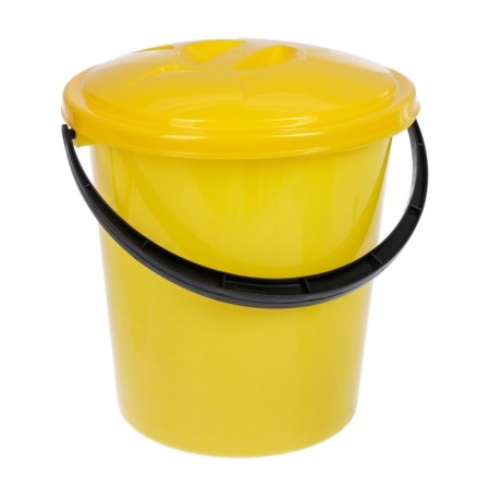 A bucket with a fixing lid and drain, 10 l, color mix-7
