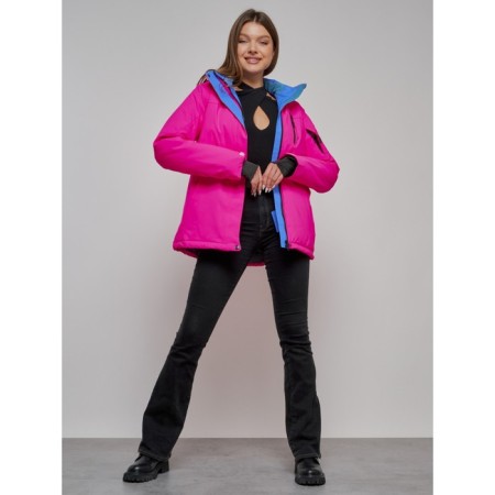 Ski jacket female, size 48, pink color-17