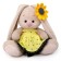 Soft toy "Bunny Mi in the Sunflower Supervision", 15 cm