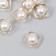 A button plastic for creativity "Pearl in the Golden Square" 1.9x1.9x1.1 cm