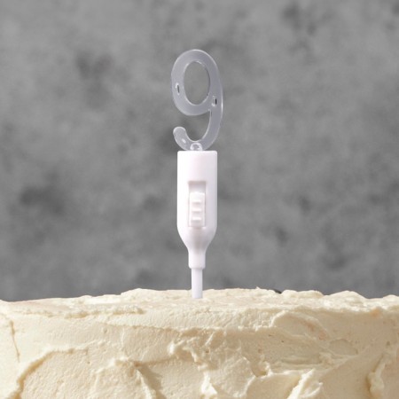 LED candle "Figure 9", 14.5 cm, from batteries LR1130x3 (included), glow of multi (RGB)-1