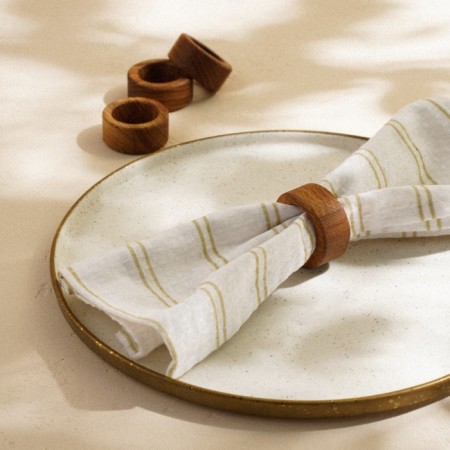 (SL Home) Ring for napkins, 4 pcs, oak, d = 4.8 cm-6
