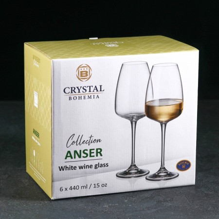 Set of glasses for wine ANSER, 440 ml, 6 pcs-2