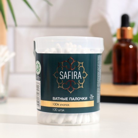 Cotton sticks Safira Halal, in a glass, 100 pcs
