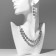Set 2 objects: earrings, necklace "chic" circle, white color in silver, 30 cm