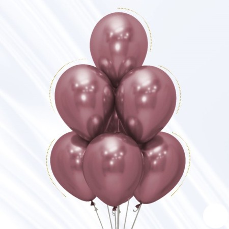 Latex ball 12 "Reflex, pink, chrome, set of 50 pcs.-2