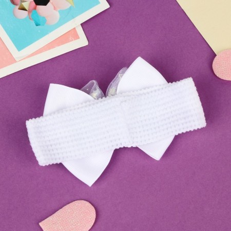 Hair bandage "chosen" shine stars, 16x3 cm, white-1