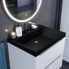 Sink uperwood Classic Quartz 60 cm, quartz, black matte, space
