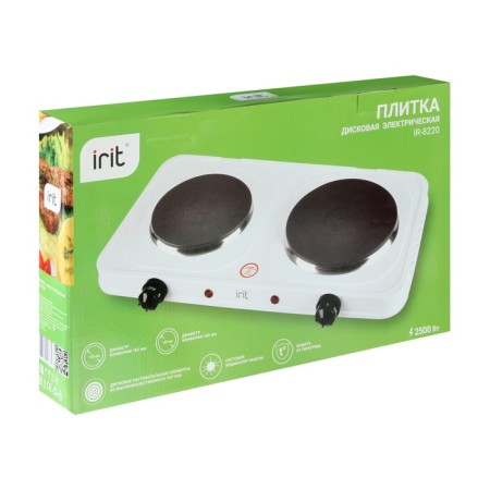 Electric tile IRIT IR-8220, 2500 W, 2 burners, white-7
