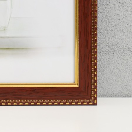 Photo frame plastic 30x40 cm "Golden waves and points" Dark tree 33.6x43.6 cm-1
