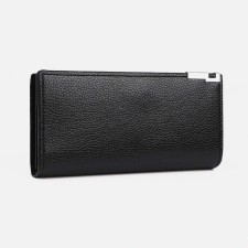Male purse for magnet, department for bills, for maps, for coins, black color