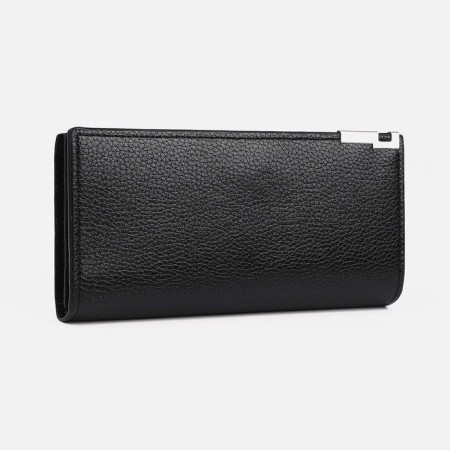Male purse for magnet, department for bills, for maps, for coins, black color