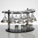 Mini-bar 18 objects: Martini 190 ml + glass 55 ml + pile 50 ml