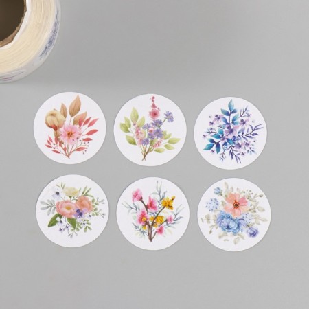 Stick Paper "Flower Bouquets" D = 2.5 cm 252 pcs in the roll-3