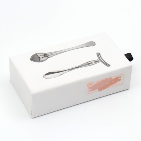 A set of massage for the face and neckline, 2 pcs, color pink gold-1