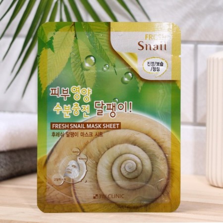 3W CLINIC Маска для лица с муцином улитки, 23 мл-2