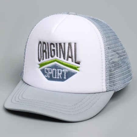 Baby cap for a boy with a Sport grid, gray color, rr 52-54, 5-7 years old-1