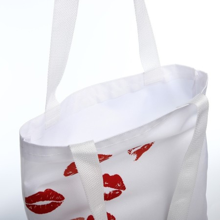 Bag Schoper "Kisses" 35x0.5x40 cm, Department without lightning, without lining, white-5