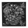 Engraving "Bouquet" with a metallic effect "Silver", 18.5x18.5 cm