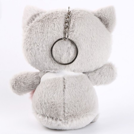 Soft toy "Cat with a heart", on a key fob, 11 cm, color mix-2