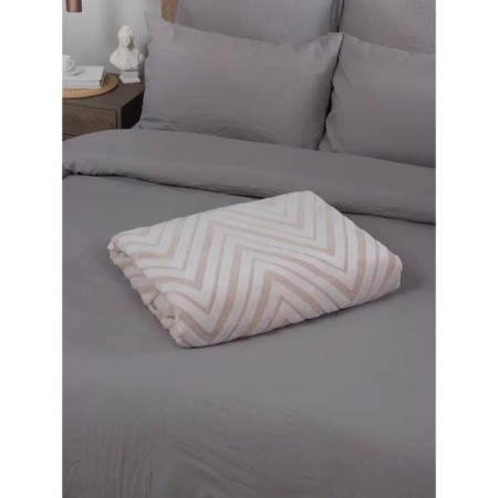Blanket - chevron cover, size 150x200 cm, beige color-1