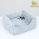 Sungory with a pillow square chubby "Belka", 45 x 45 x15 cm, fur, satin, periodkens, gray